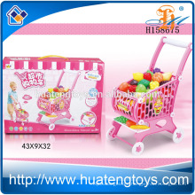 Children supermarket shopping trolley toys,shopping cart toy with vegetable H158675